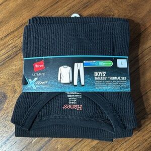 Boys Hanes Ultimate X-Temp Tagless Thermal Set Size L NWT